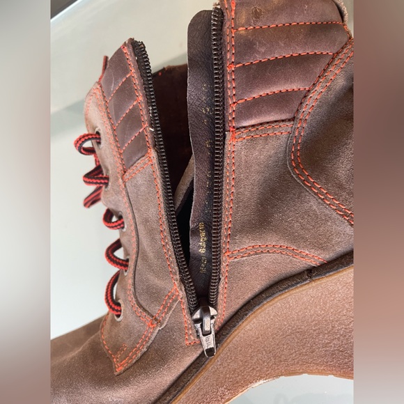 Joseph Seibel Brown Leather Ankle Boots / Wedge Booties - Size 10 US/ 40 EU 🌲 - Picture 9 of 14